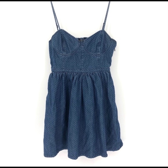 Free People Denim Dotted Dress - Picture 4 of 5